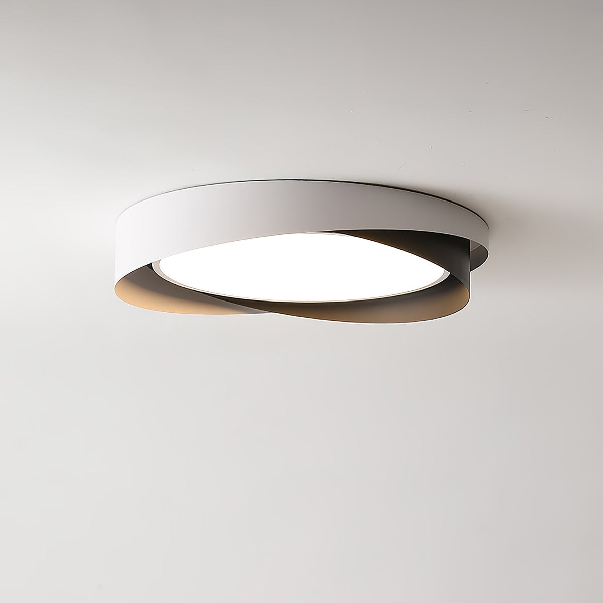 Slim Halo Integrated LED Ceiling Light / ∅ 23.6″ x H 3.5″ / Dia 60cm x H 9cm (Power: ~48W) / Black & White / Warm Light