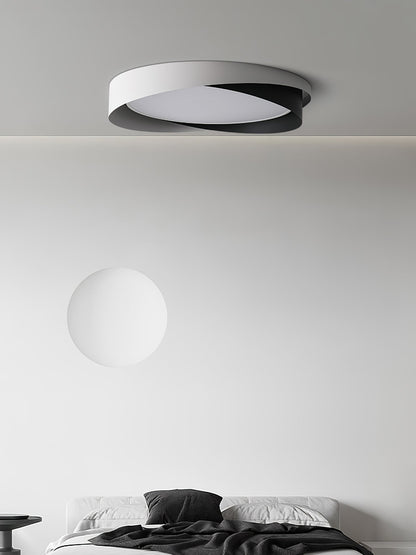 Slim Halo Integrated LED Ceiling Light / ∅ 23.6″ x H 3.5″ / Dia 60cm x H 9cm (Power: ~48W) / Black & Gold / Cool Light