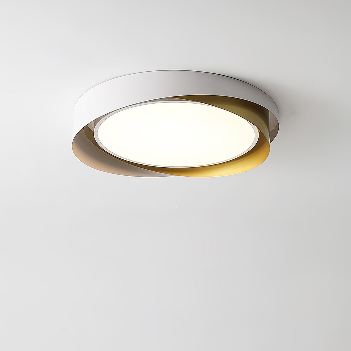 Slim Halo Integrated LED Ceiling Light / ∅ 23.6″ x H 3.5″ / Dia 60cm x H 9cm (Power: ~48W) / White & White / Warm Light