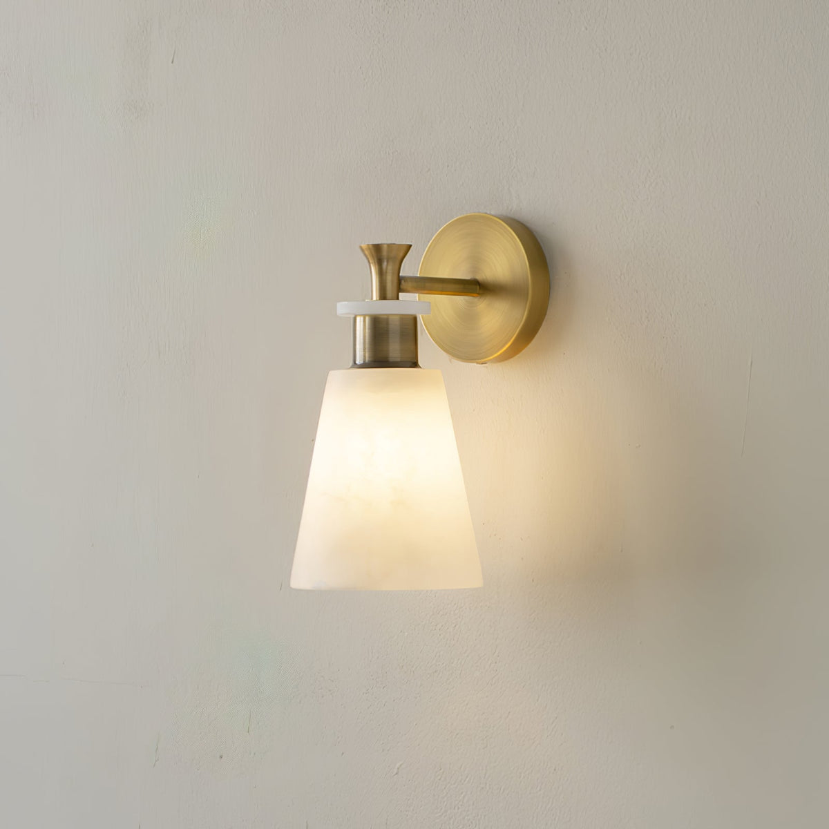 Tapered White Alabaster Wall Light