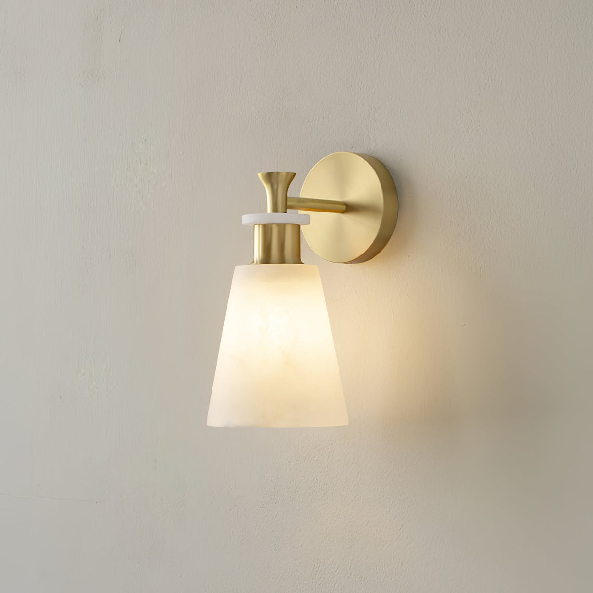 Tapered White Alabaster Wall Light