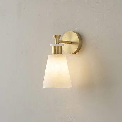 Tapered White Alabaster Wall Light