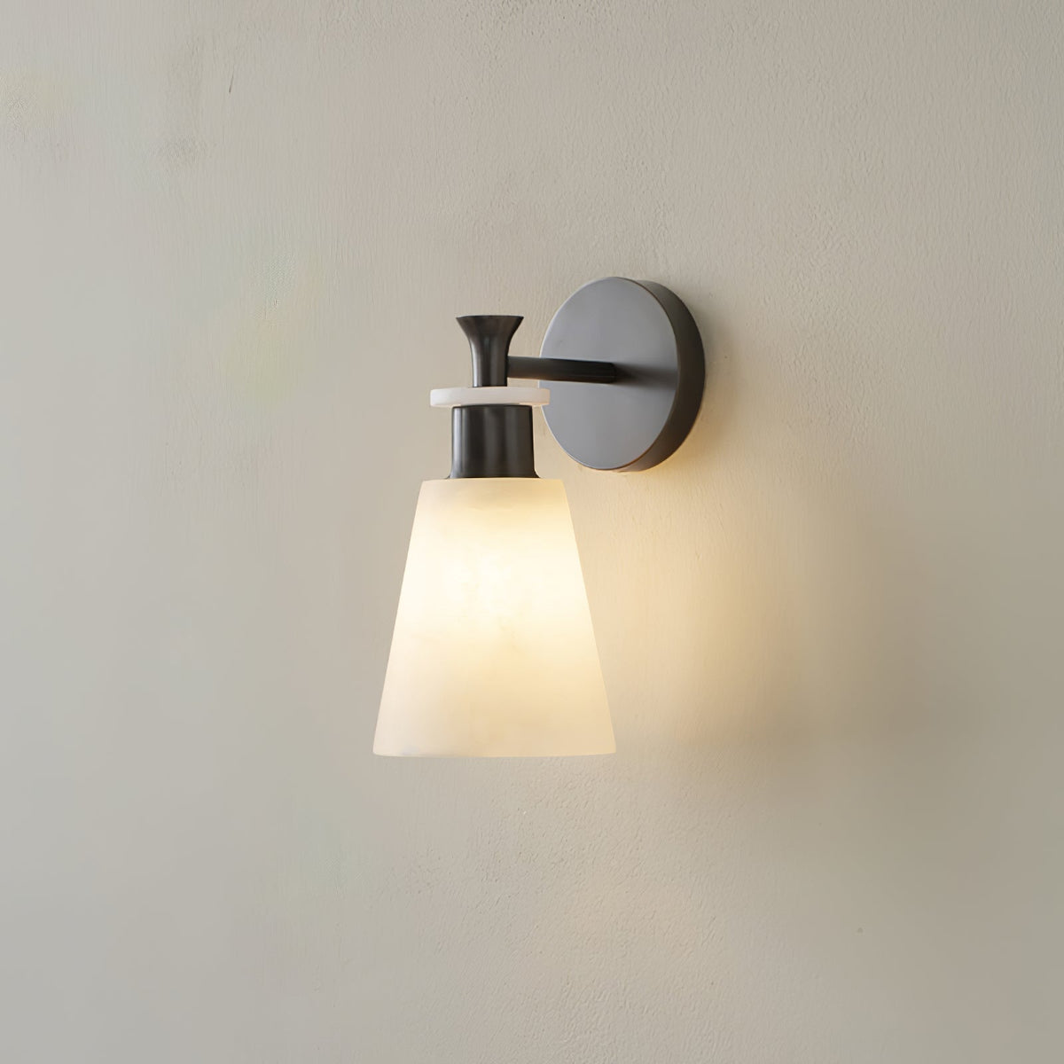 Tapered White Alabaster Wall Light
