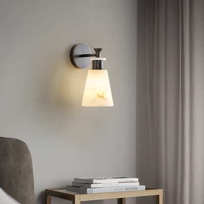 Tapered White Alabaster Wall Light