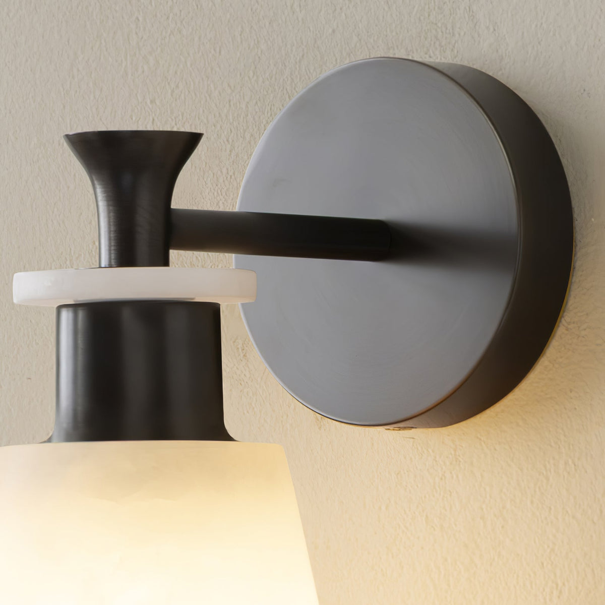 Tapered White Alabaster Wall Light
