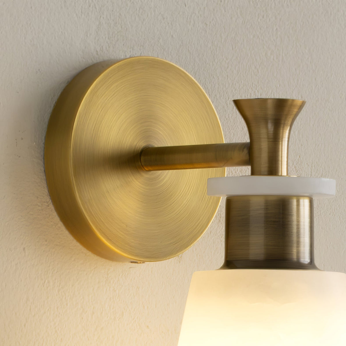 Tapered White Alabaster Wall Light