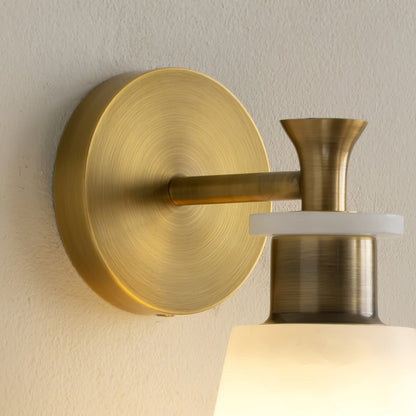Tapered White Alabaster Wall Light