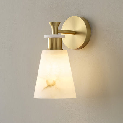 Tapered White Alabaster Wall Light
