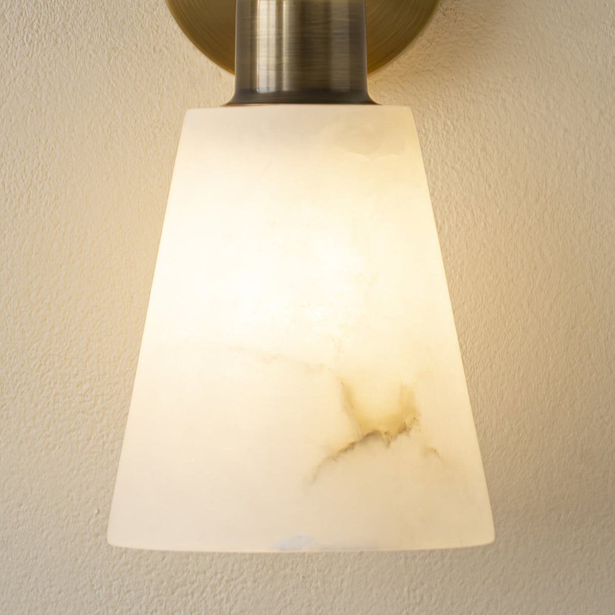 Tapered White Alabaster Wall Light