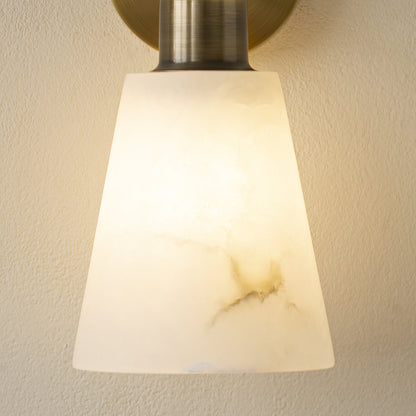 Tapered White Alabaster Wall Light