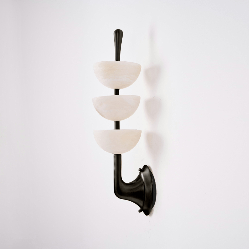 Triple White Alabaster LED Wall Light