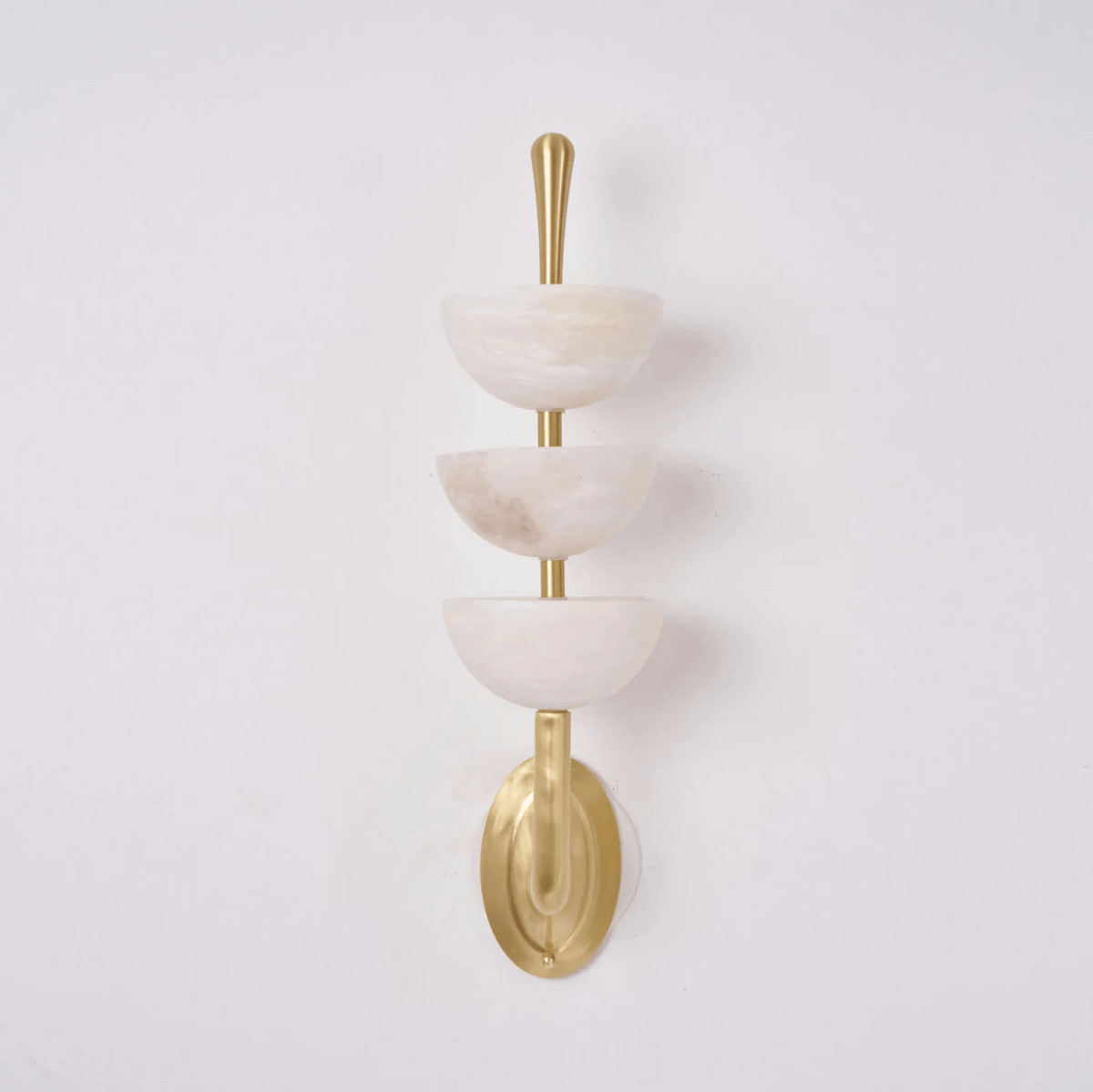 Triple White Alabaster LED Wall Light