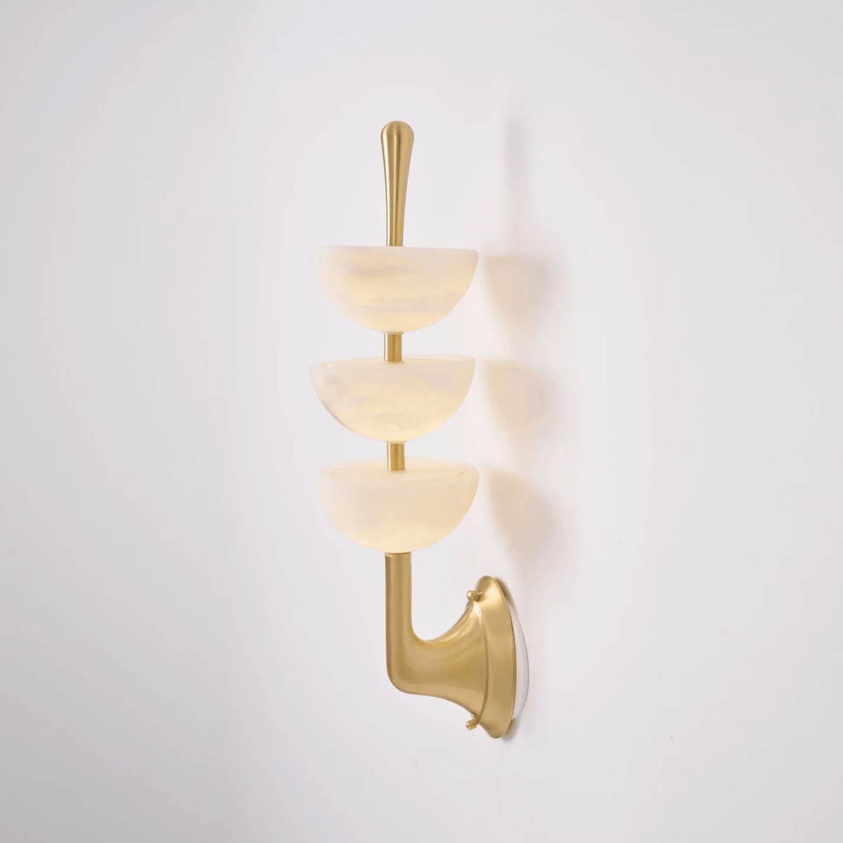 Triple White Alabaster LED Wall Light