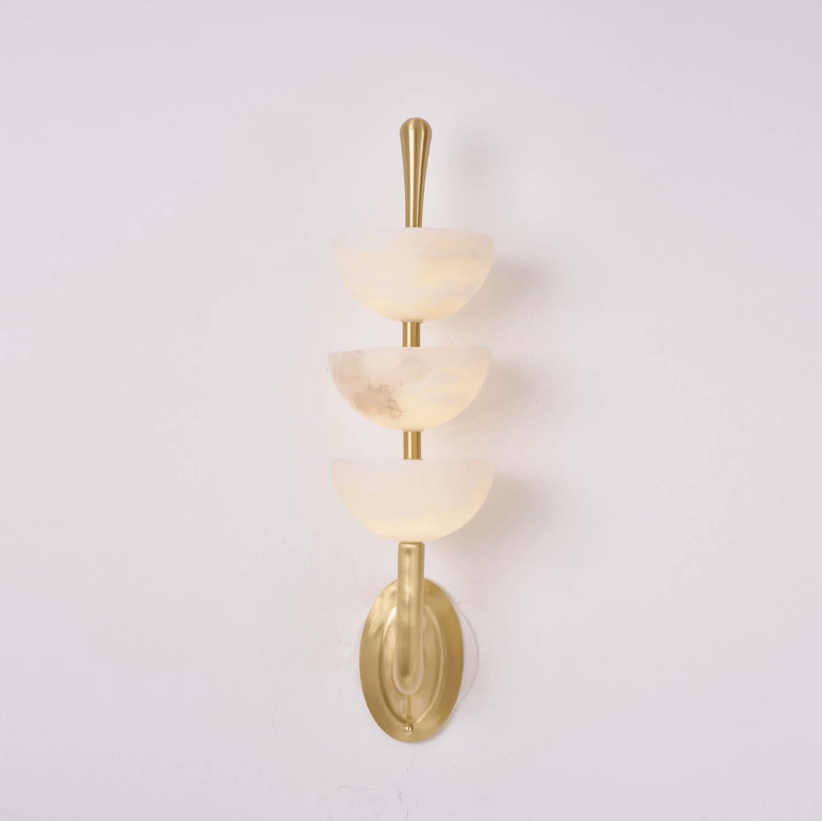Triple White Alabaster LED Wall Light