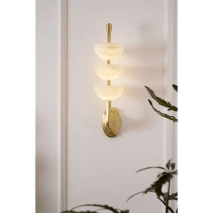 Triple White Alabaster LED Wall Light
