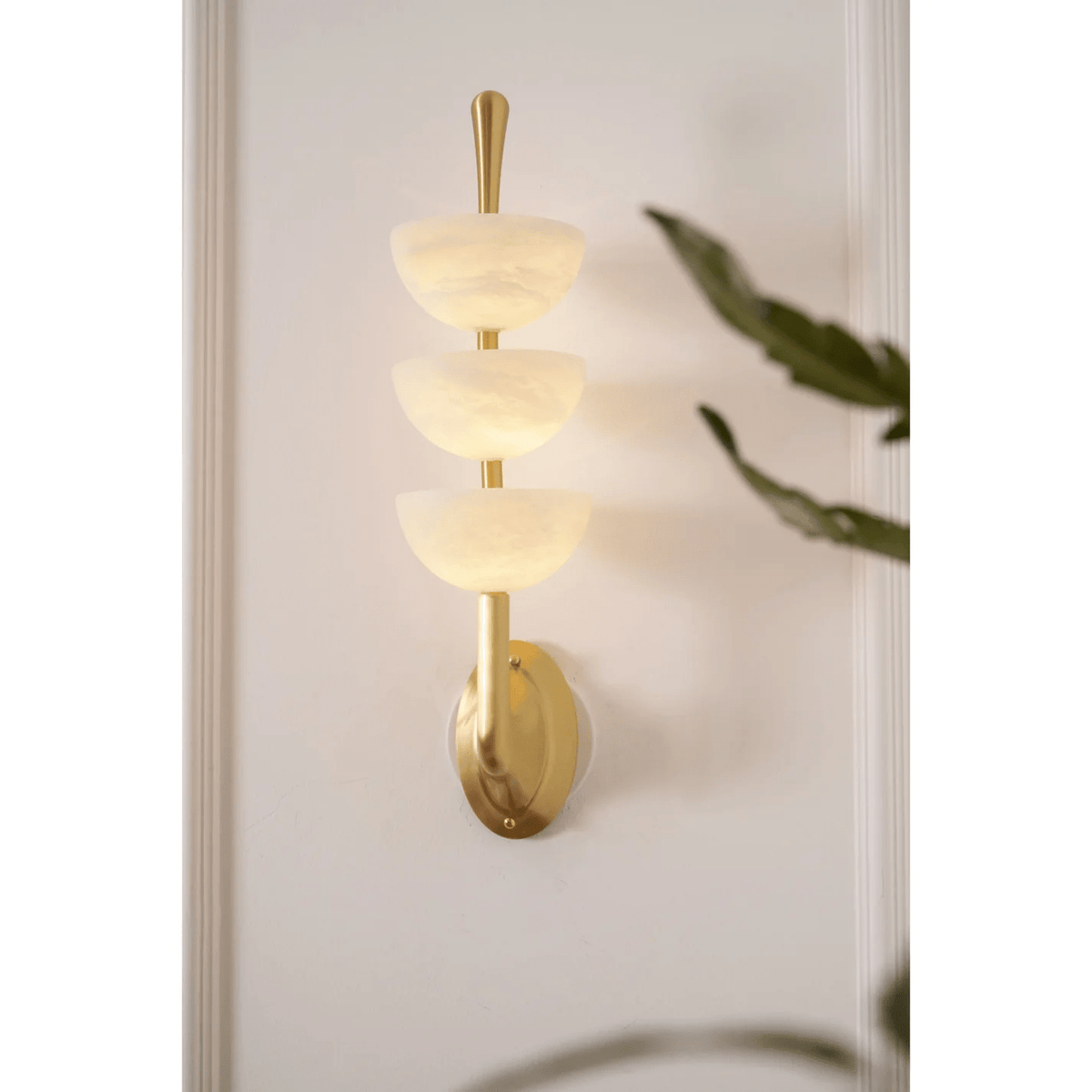 Triple White Alabaster LED Wall Light