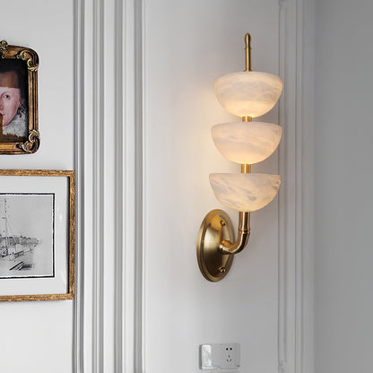 Triple White Alabaster LED Wall Light