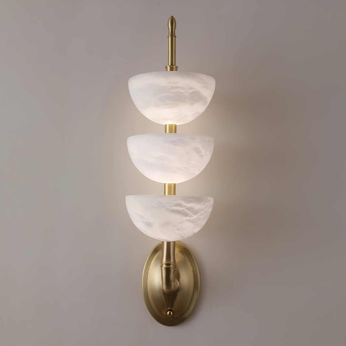 Triple White Alabaster LED Wall Light
