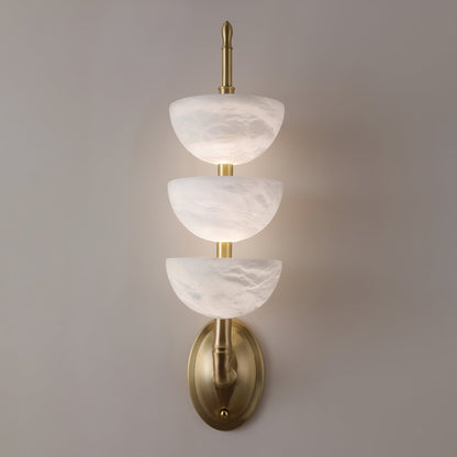 Triple White Alabaster LED Wall Light