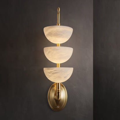Triple White Alabaster LED Wall Light