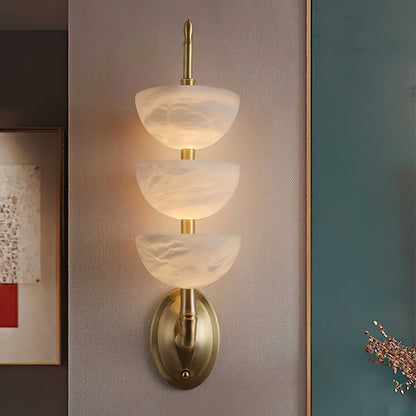 Triple White Alabaster LED Wall Light