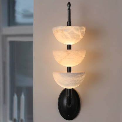 Triple White Alabaster LED Wall Light