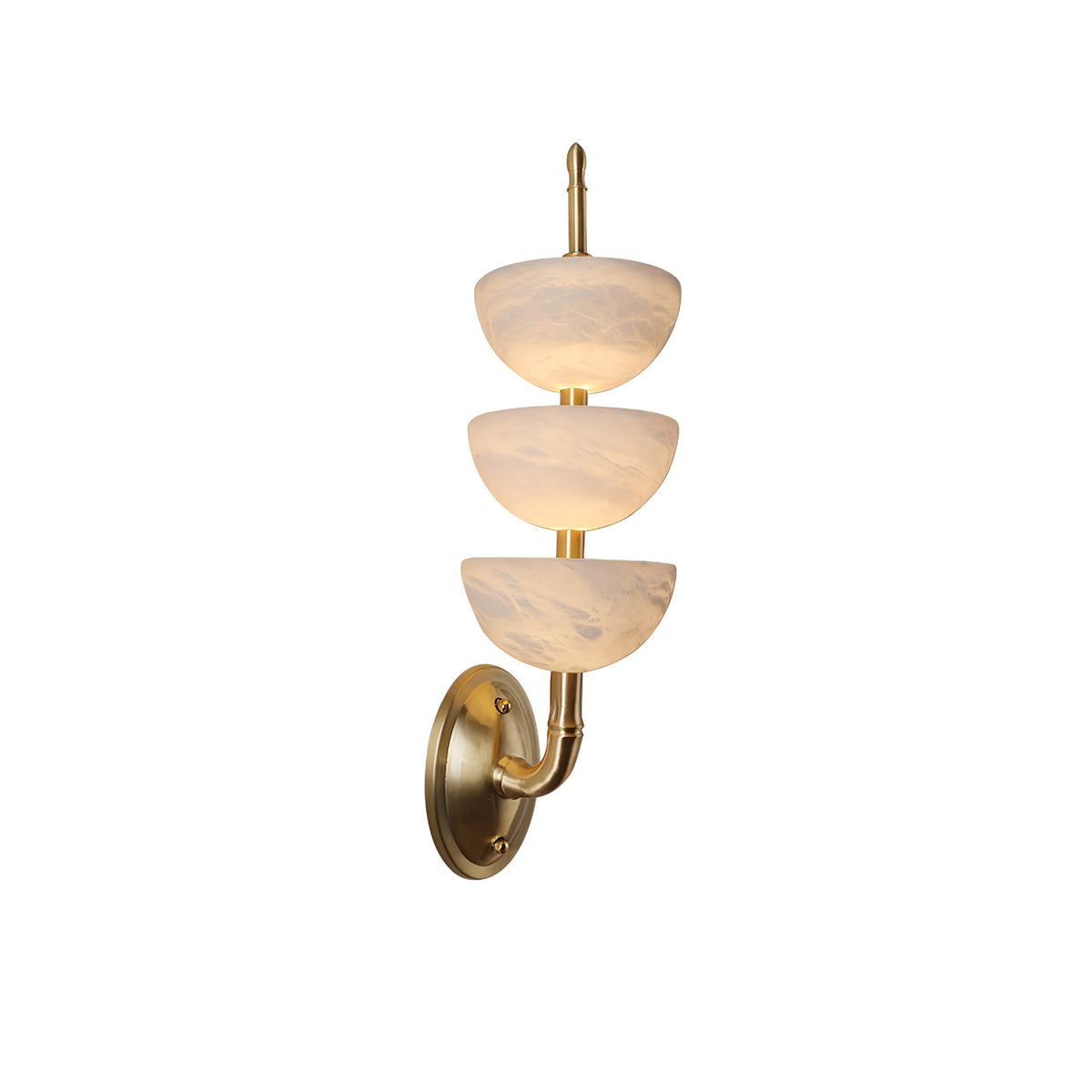 Triple White Alabaster LED Wall Light