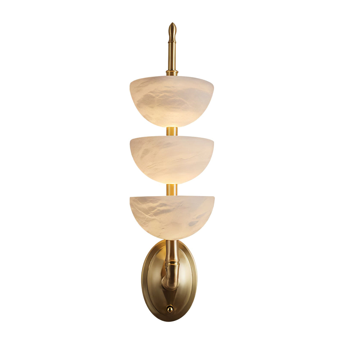 Triple White Alabaster LED Wall Light