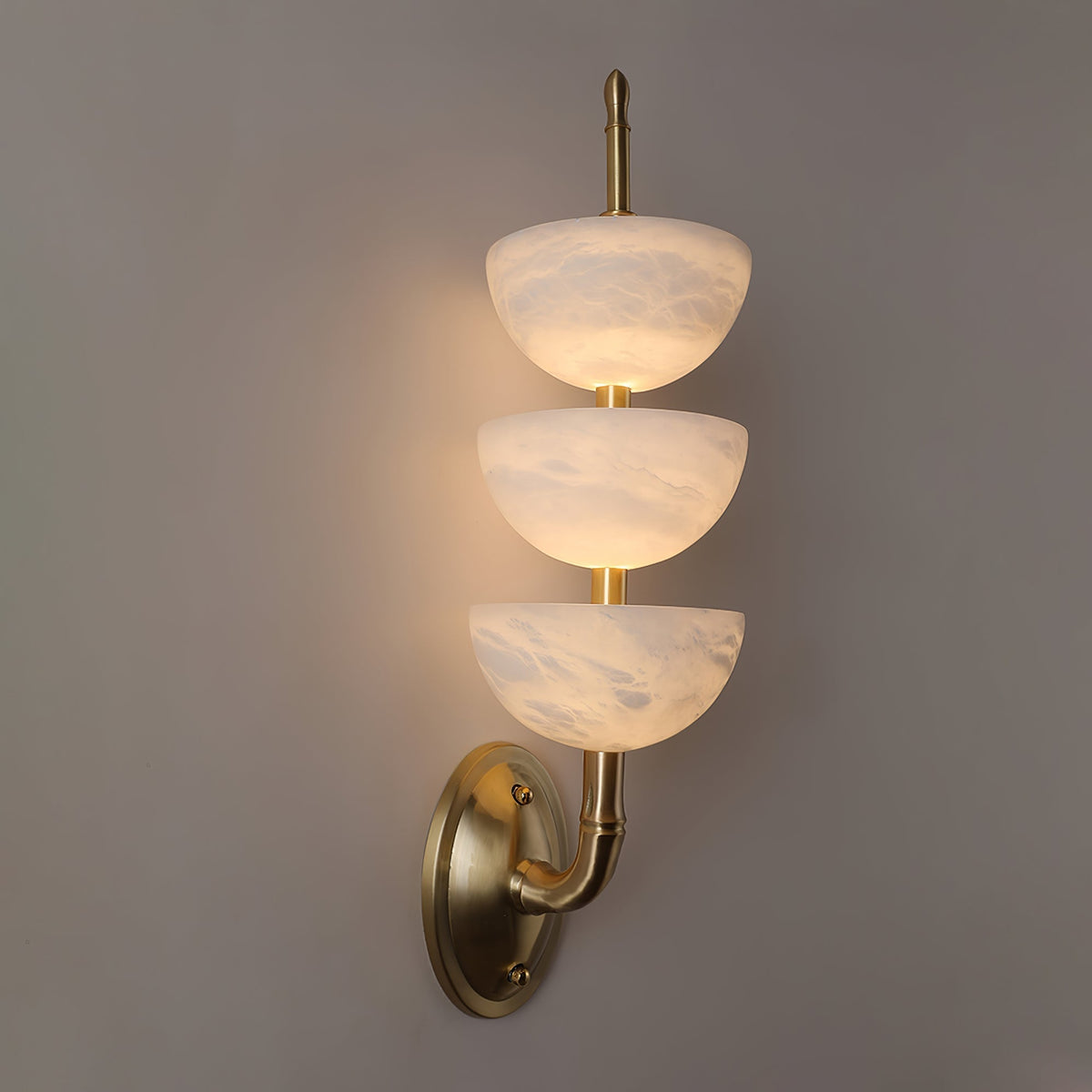 Triple White Alabaster LED Wall Light
