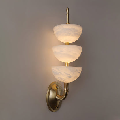 Triple White Alabaster LED Wall Light