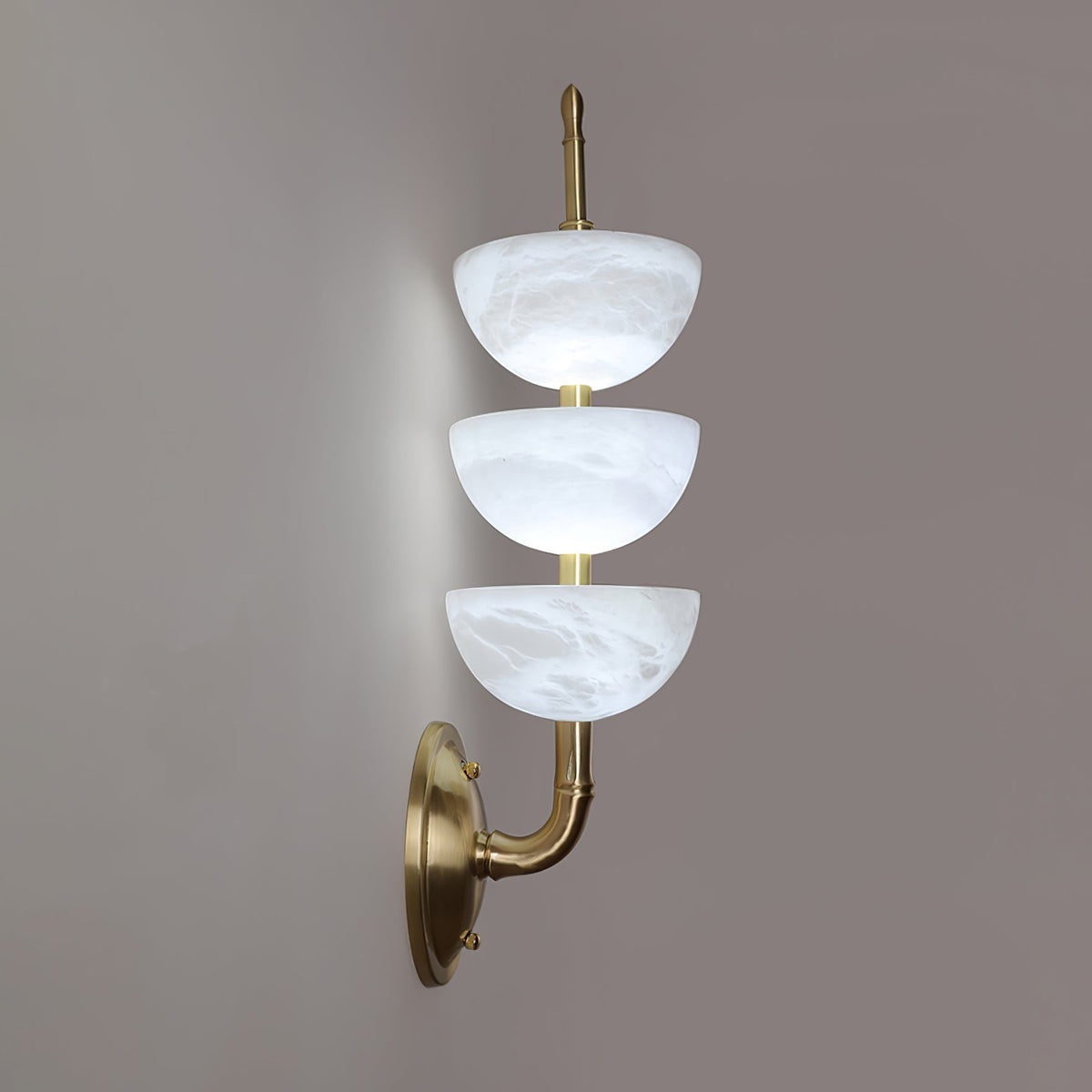 Triple White Alabaster LED Wall Light