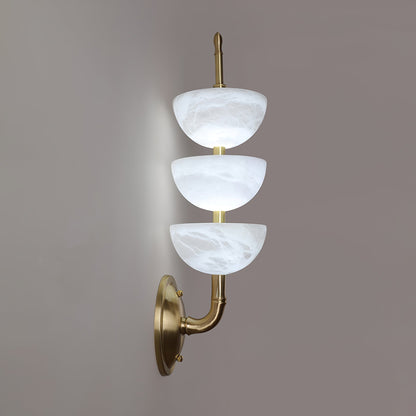 Triple White Alabaster LED Wall Light