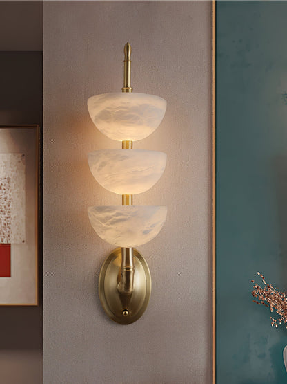 Triple White Alabaster LED Wall Light