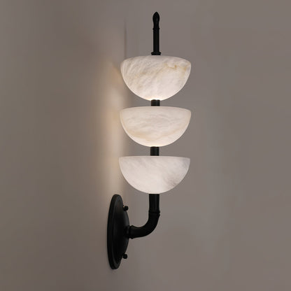 Triple White Alabaster LED Wall Light