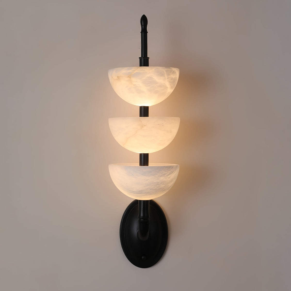 Triple White Alabaster LED Wall Light