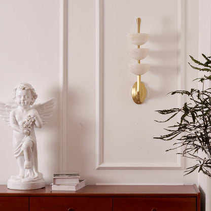 Triple White Alabaster LED Wall Light