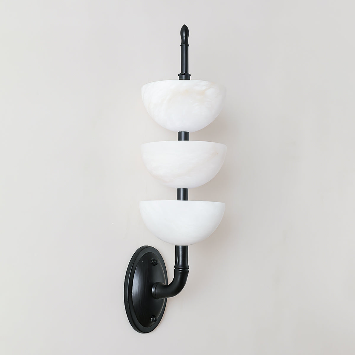 Triple White Alabaster LED Wall Light