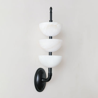 Triple White Alabaster LED Wall Light