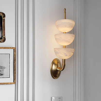 Triple White Alabaster LED Wall Light