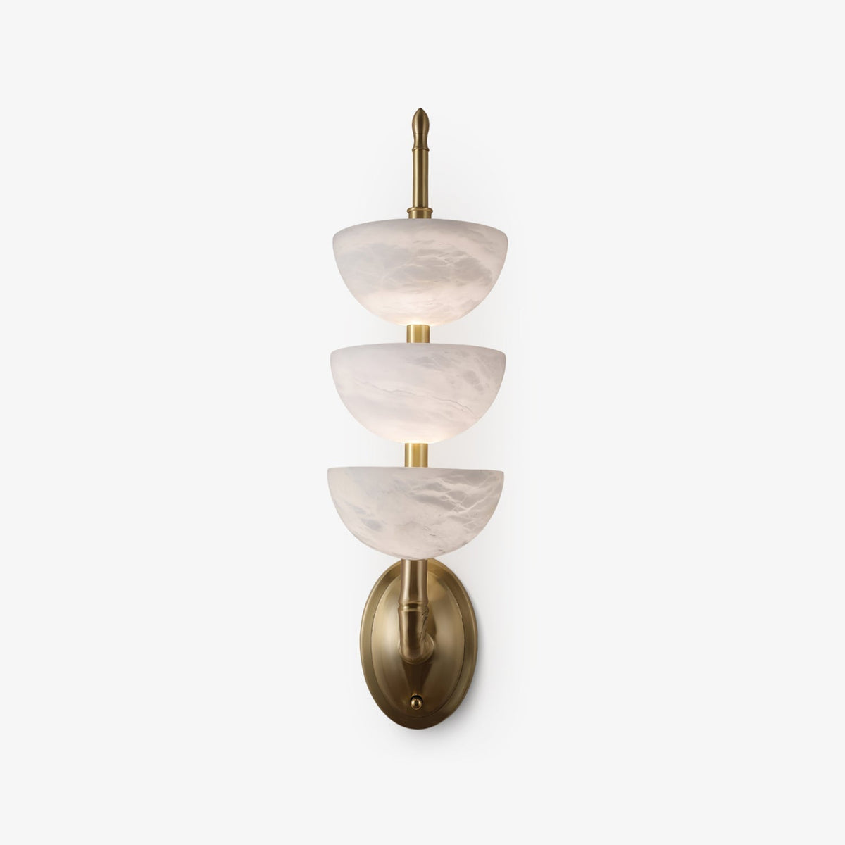 Triple White Alabaster LED Wall Light