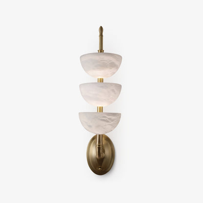 Triple White Alabaster LED Wall Light