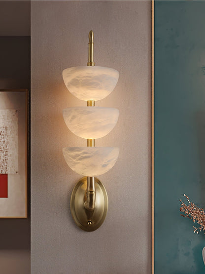 Triple White Alabaster LED Wall Light