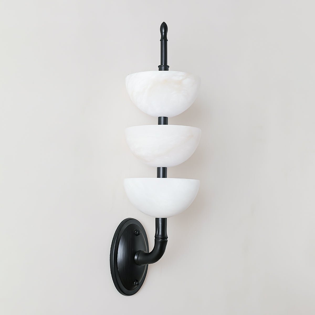 Triple White Alabaster LED Wall Light