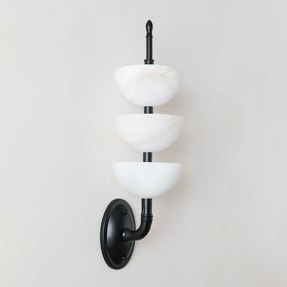 Triple White Alabaster LED Wall Light