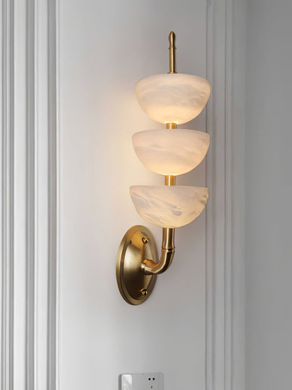 Triple White Alabaster LED Wall Light
