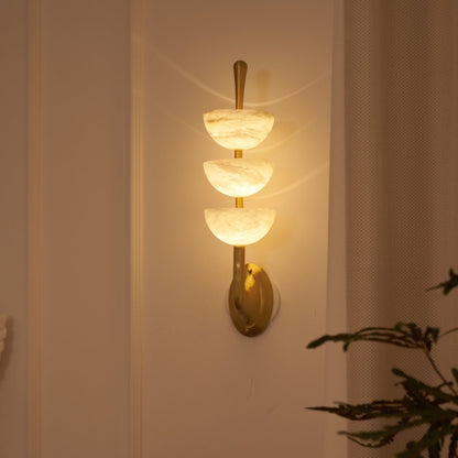 Triple White Alabaster LED Wall Light
