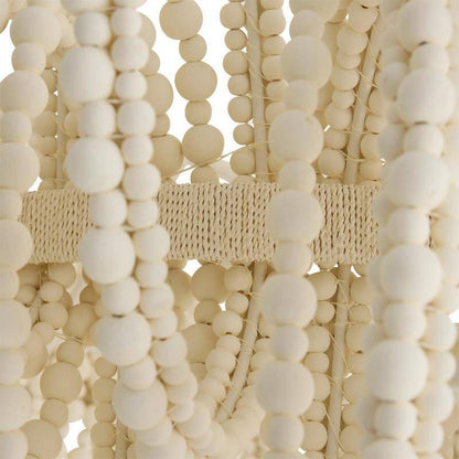 White Wood Beaded Loop Chandelier